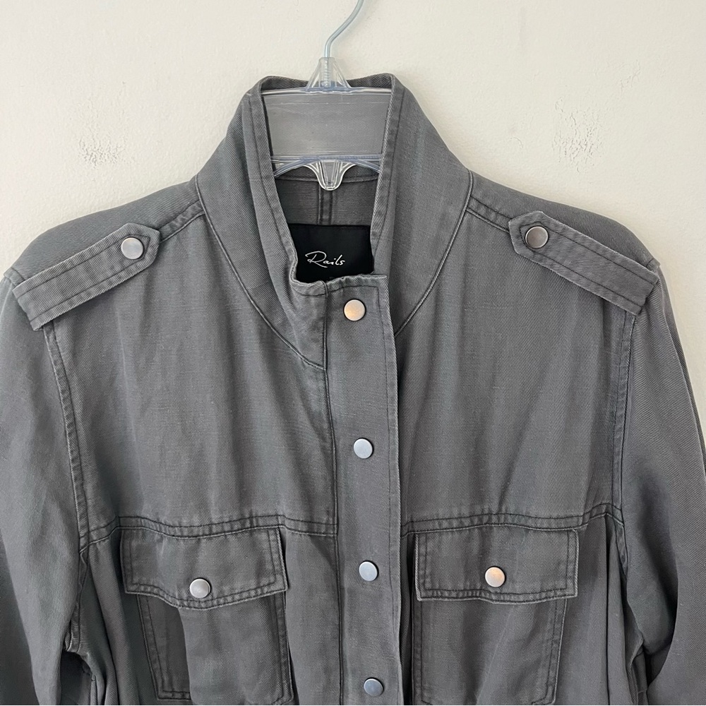 Rails Collins Relaxed Jacket Charcoal Lyocell Lin… - image 4